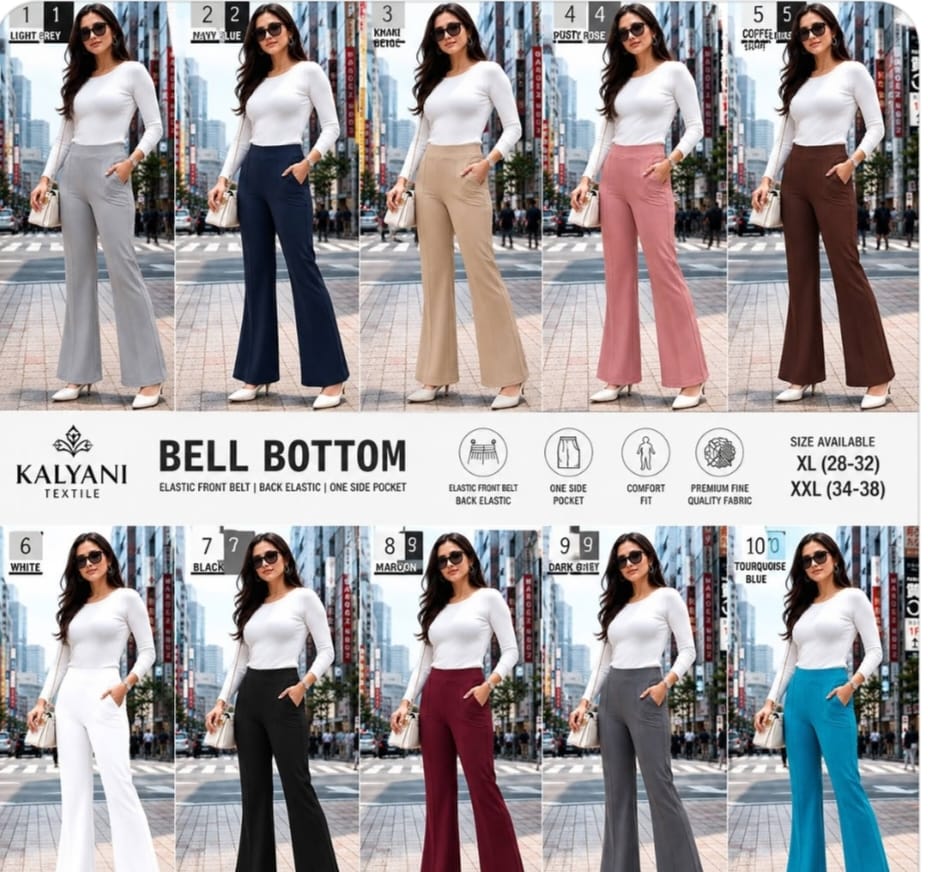 Women's High Waist Bellbottom Trousers
